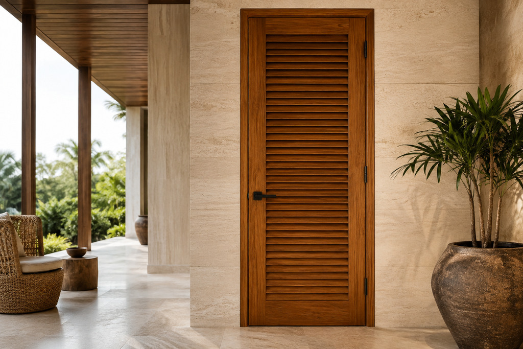 Teak Louvered Doors