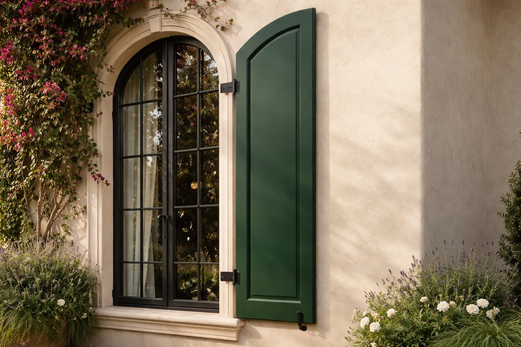 Cherry Arched Shutters