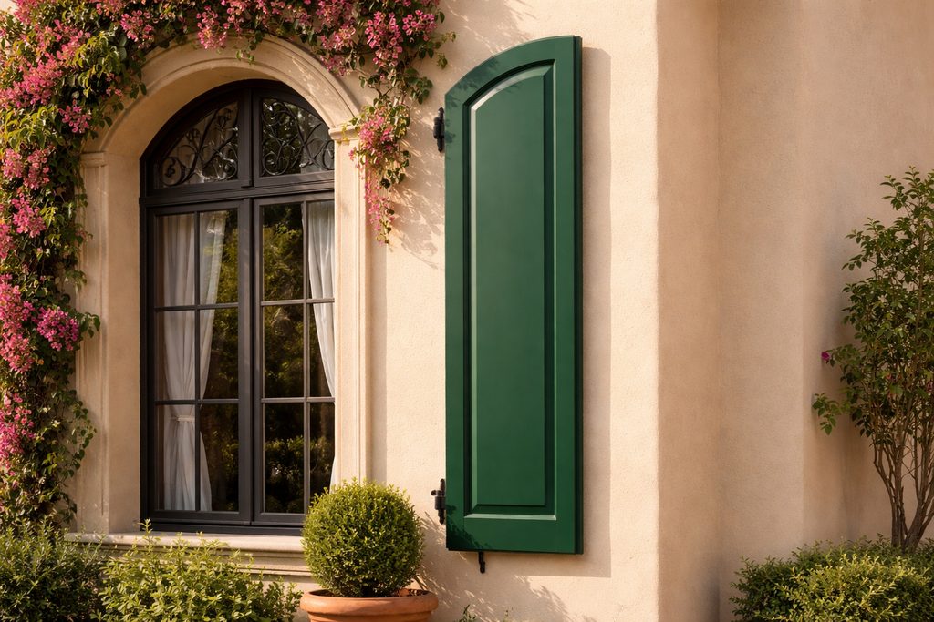 Maple Arched Shutters