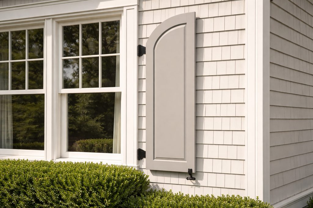 Sapele Arched Shutters