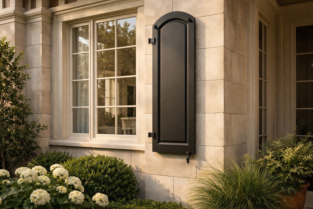 Teak Arched Shutters
