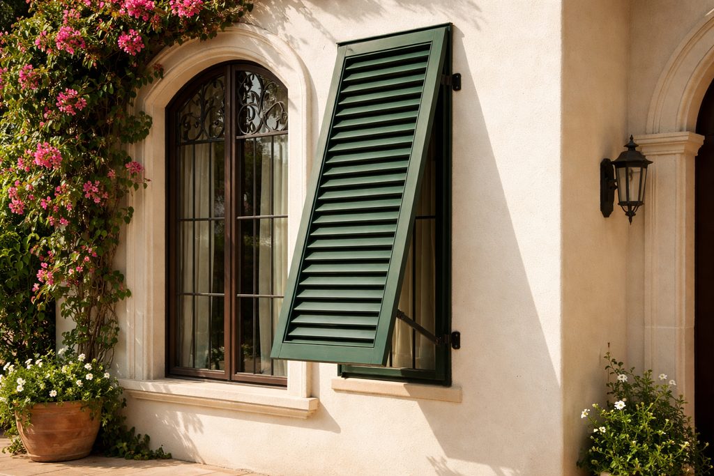 Maple Bahama Shutters