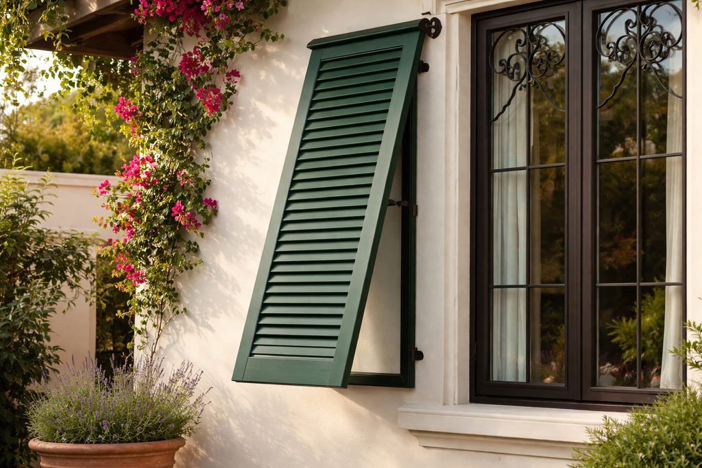 Maple Bermuda Shutters