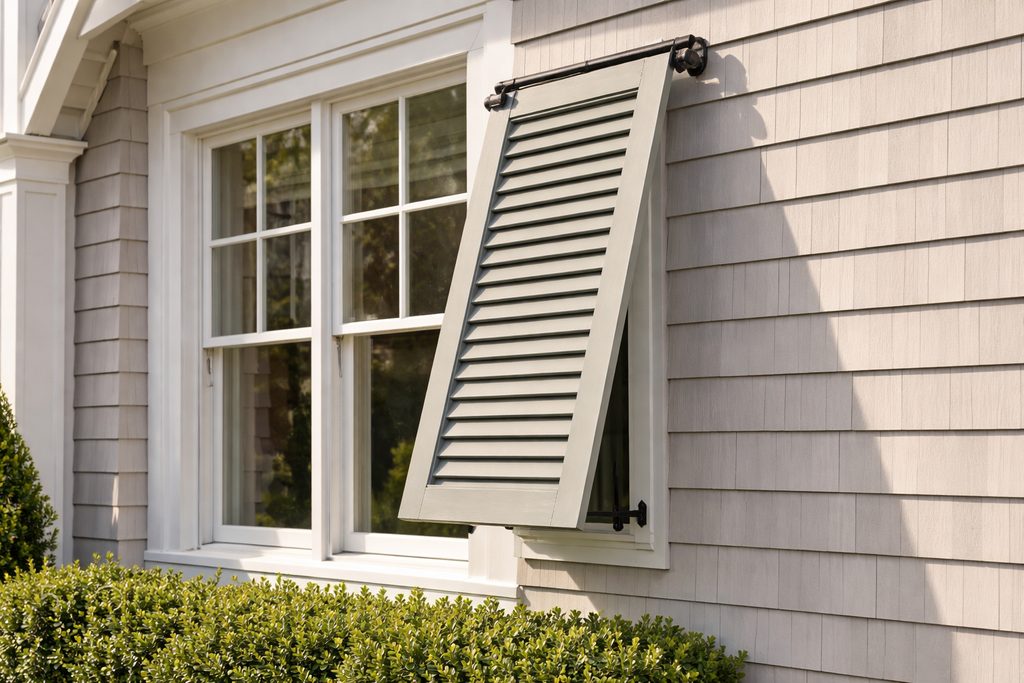 Walnut Bermuda Shutters