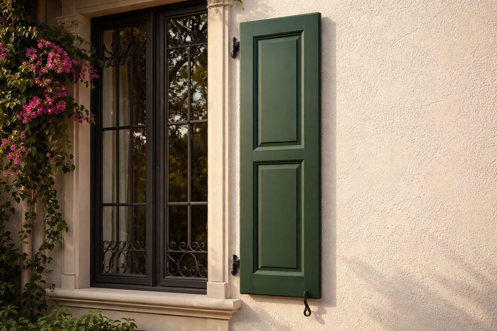 Cherry Flat Panel Shutters