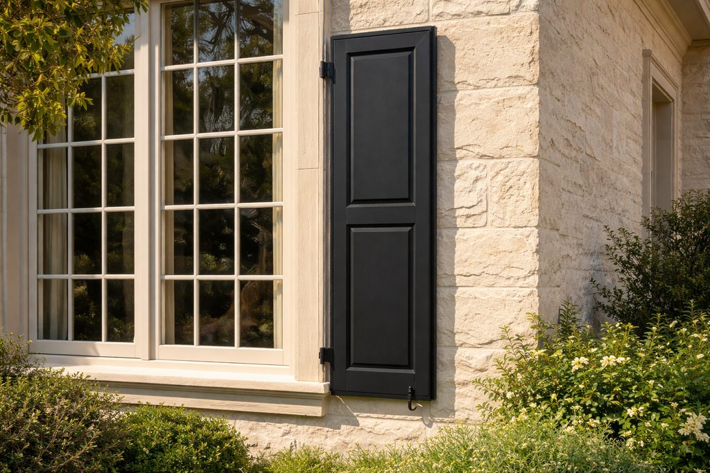 Teak Flat Panel Shutters