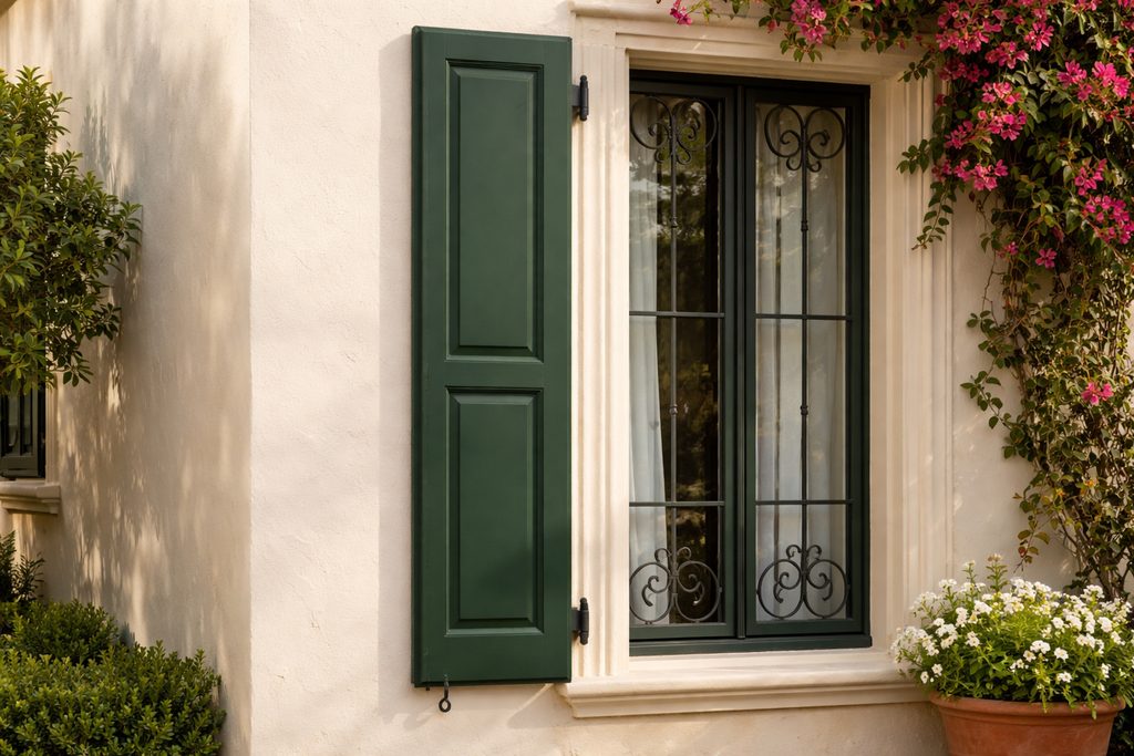 Western Red Cedar Flat Panel Shutters