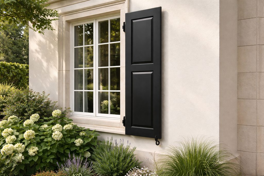 White Oak Flat Panel Shutters