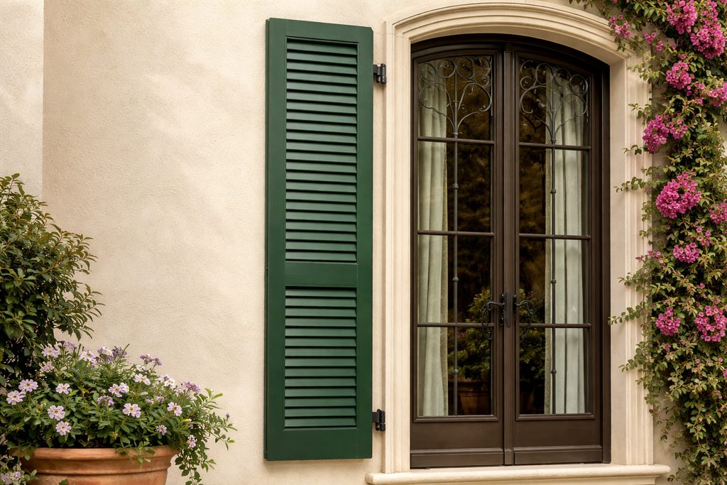 Cherry Louvered Shutters