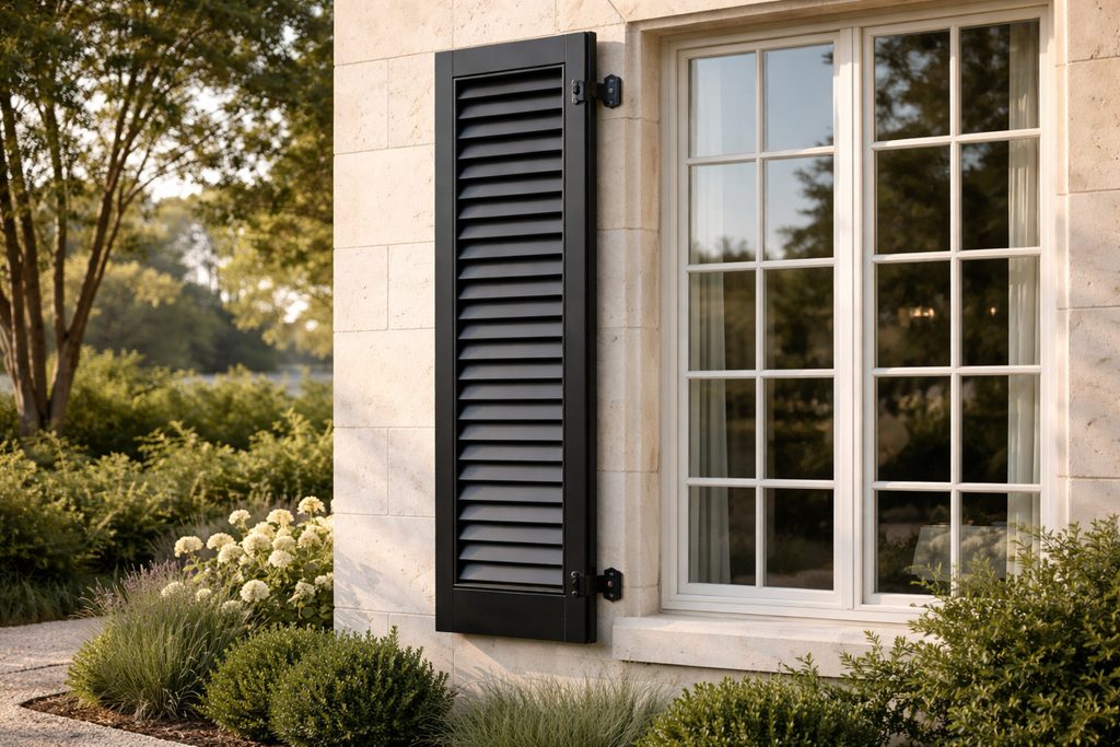 Mahogany Louvered Shutters