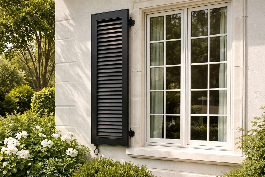Teak Louvered Shutters