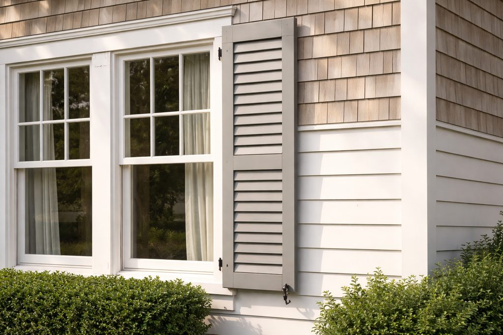 Walnut Louvered Shutters
