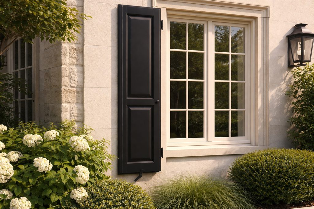 Mahogany Raised Panel Shutters