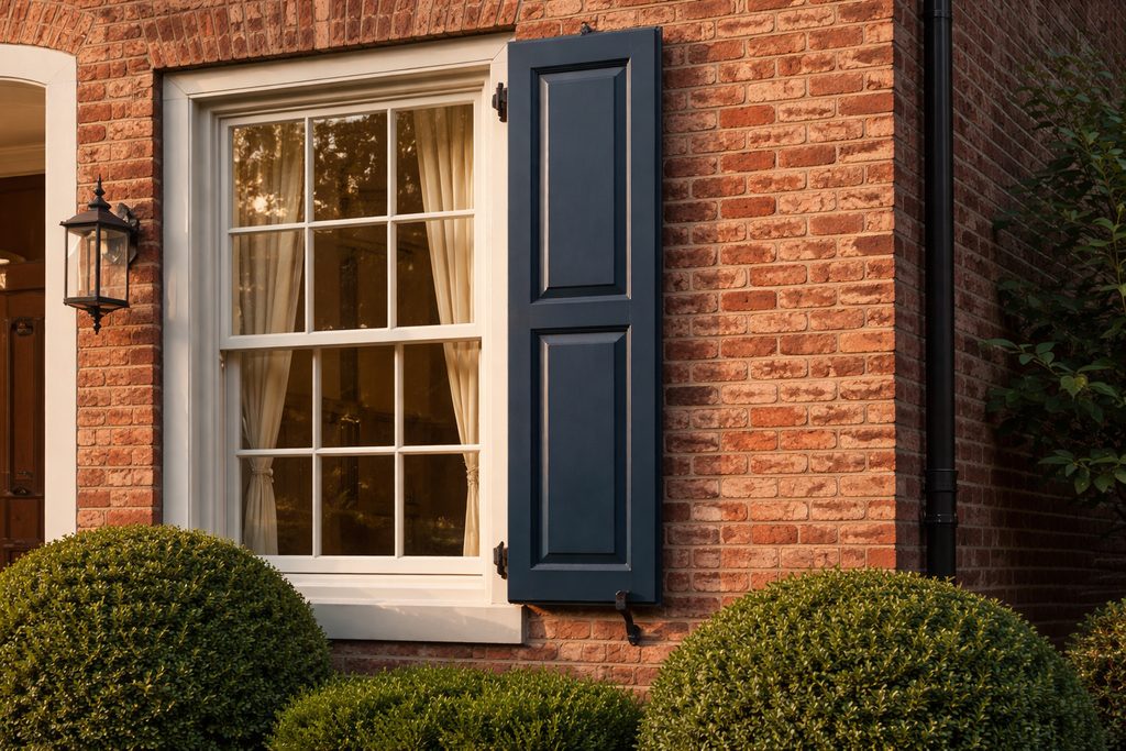 Red Oak Raised Panel Shutters