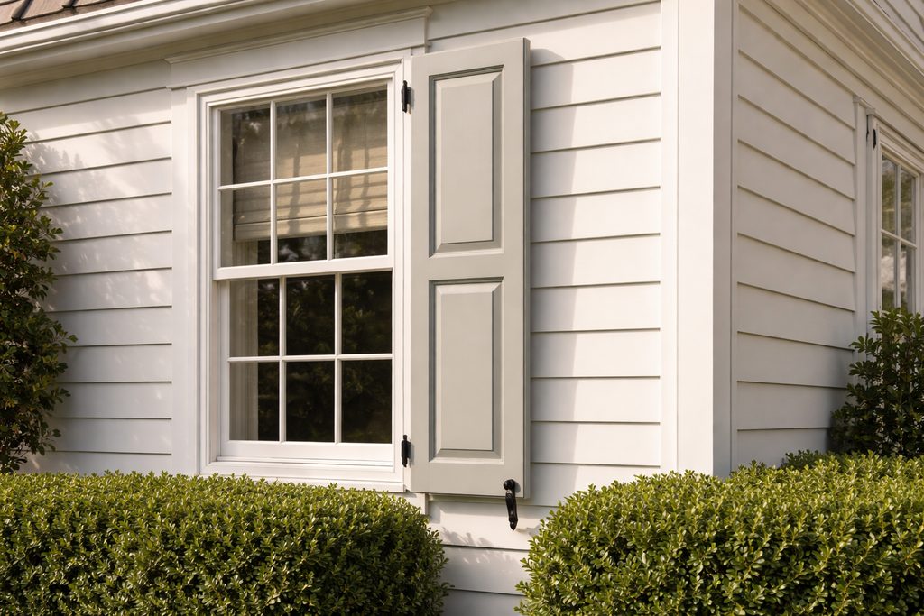 Walnut Raised Panel Shutters