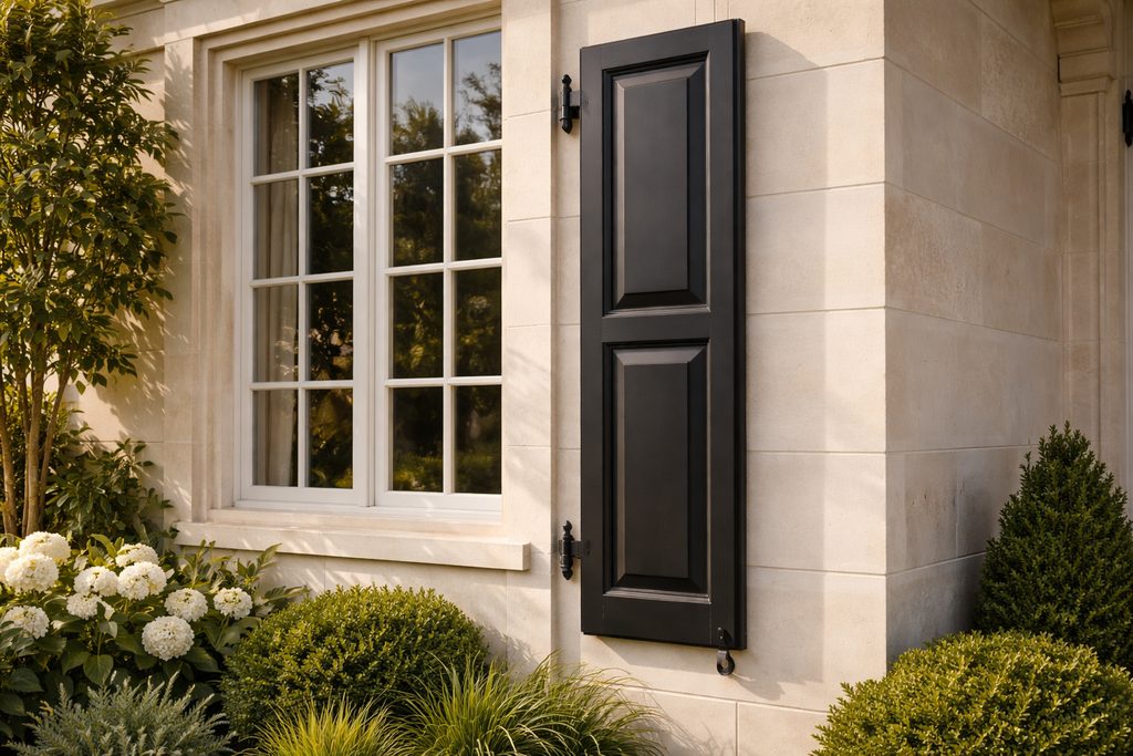 White Oak Raised Panel Shutters