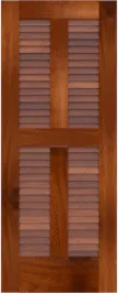 Louvered Biscane Mahogany Doors
