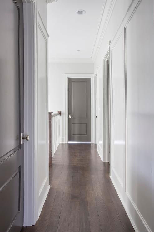 Hallway of Elegant Gray Interior Doors